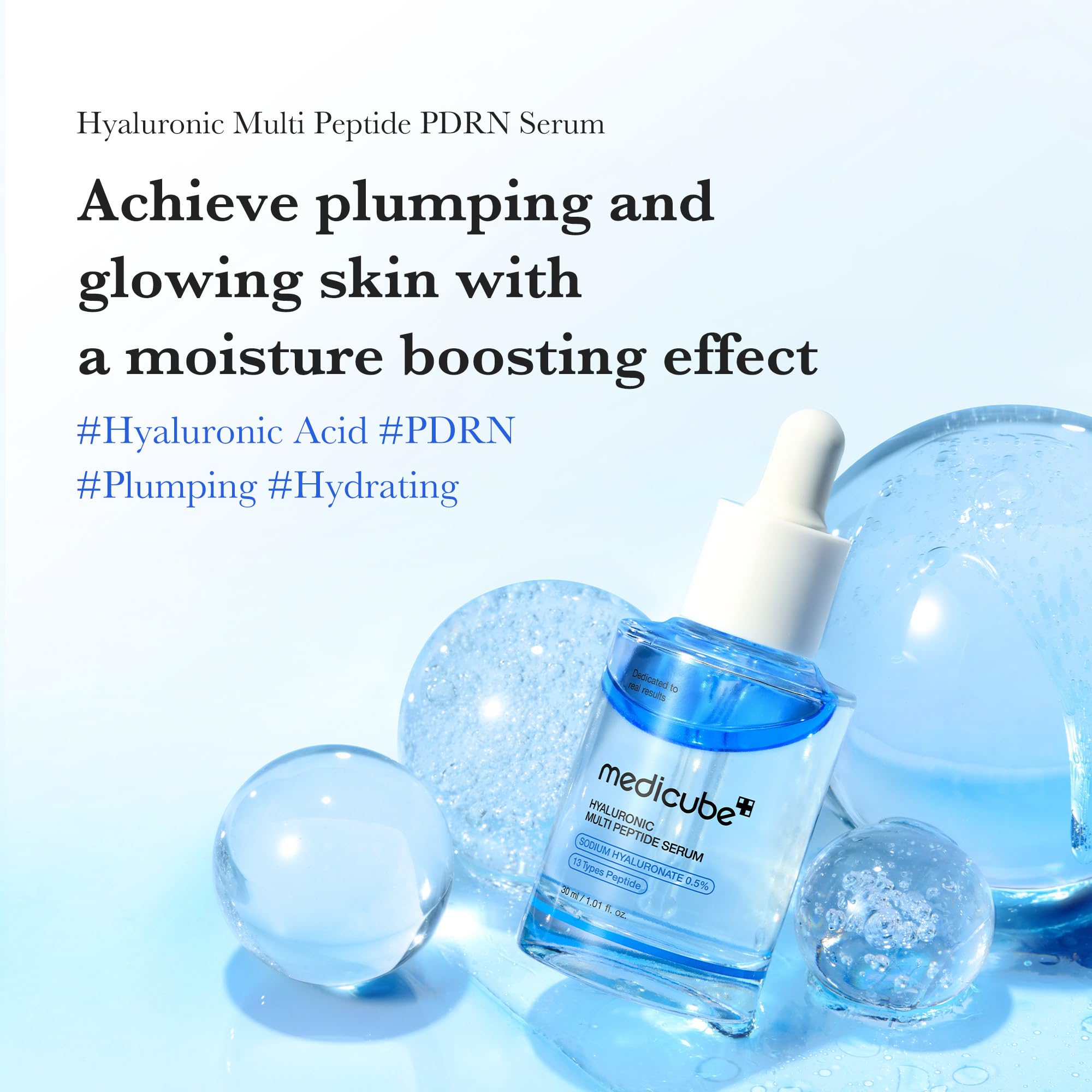 medicube Hyaluronic Multi Peptide PDRN Serum dropper for precise application.