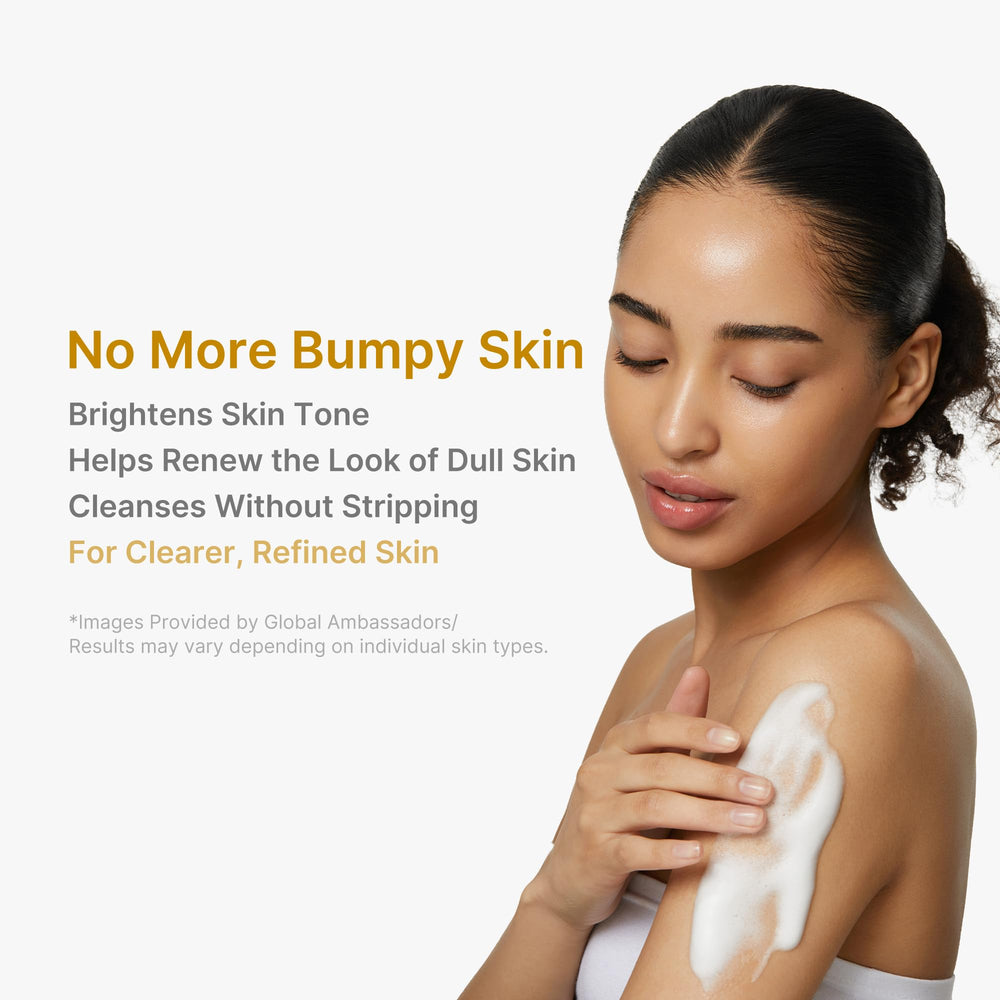 Medicube Kojic Acid Turmeric Brightening Body Wash hands-on hold implies easy dispensing.