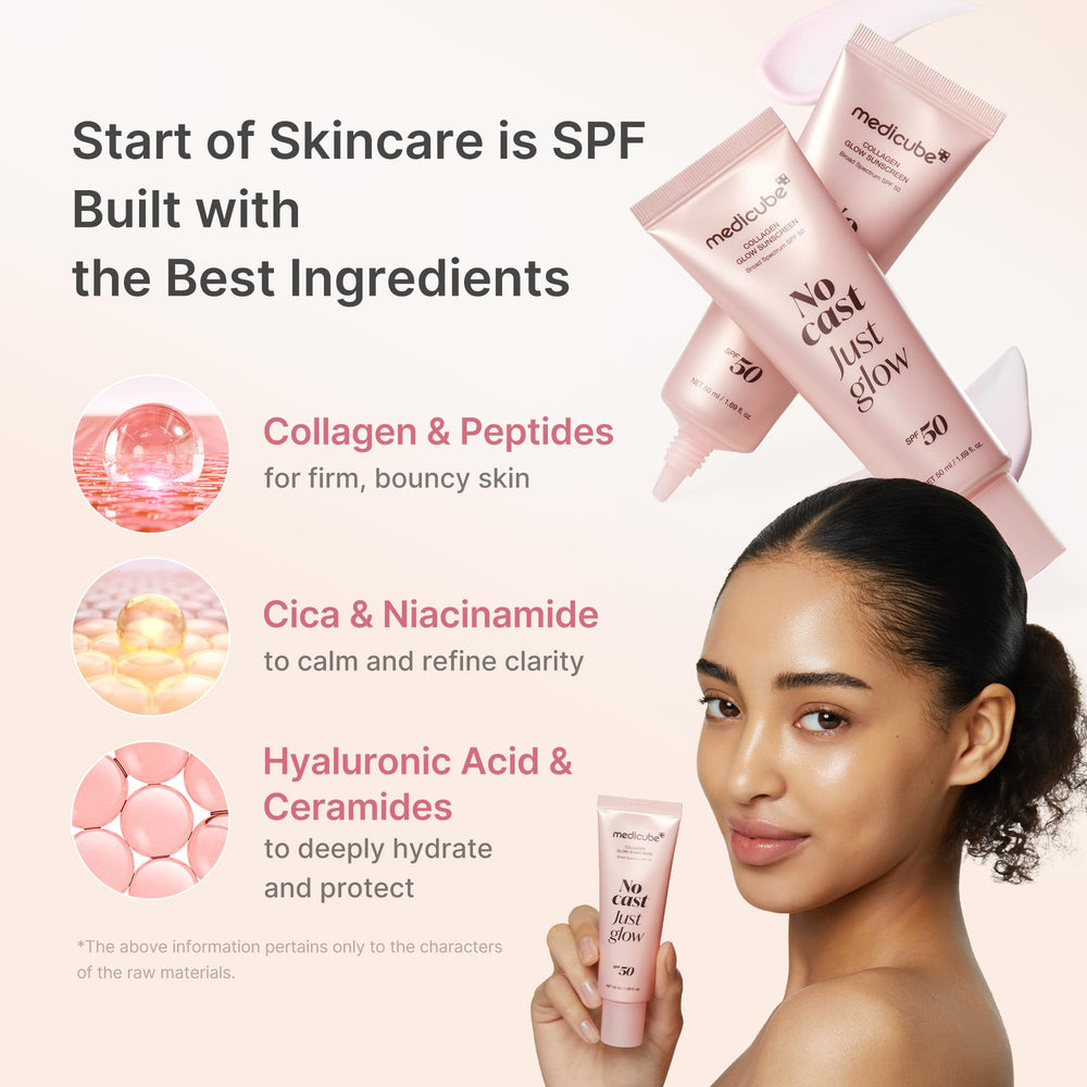 Medicube No Cast Just Glow sunscreen blends seamlessly on all skin tones with no chalky residue