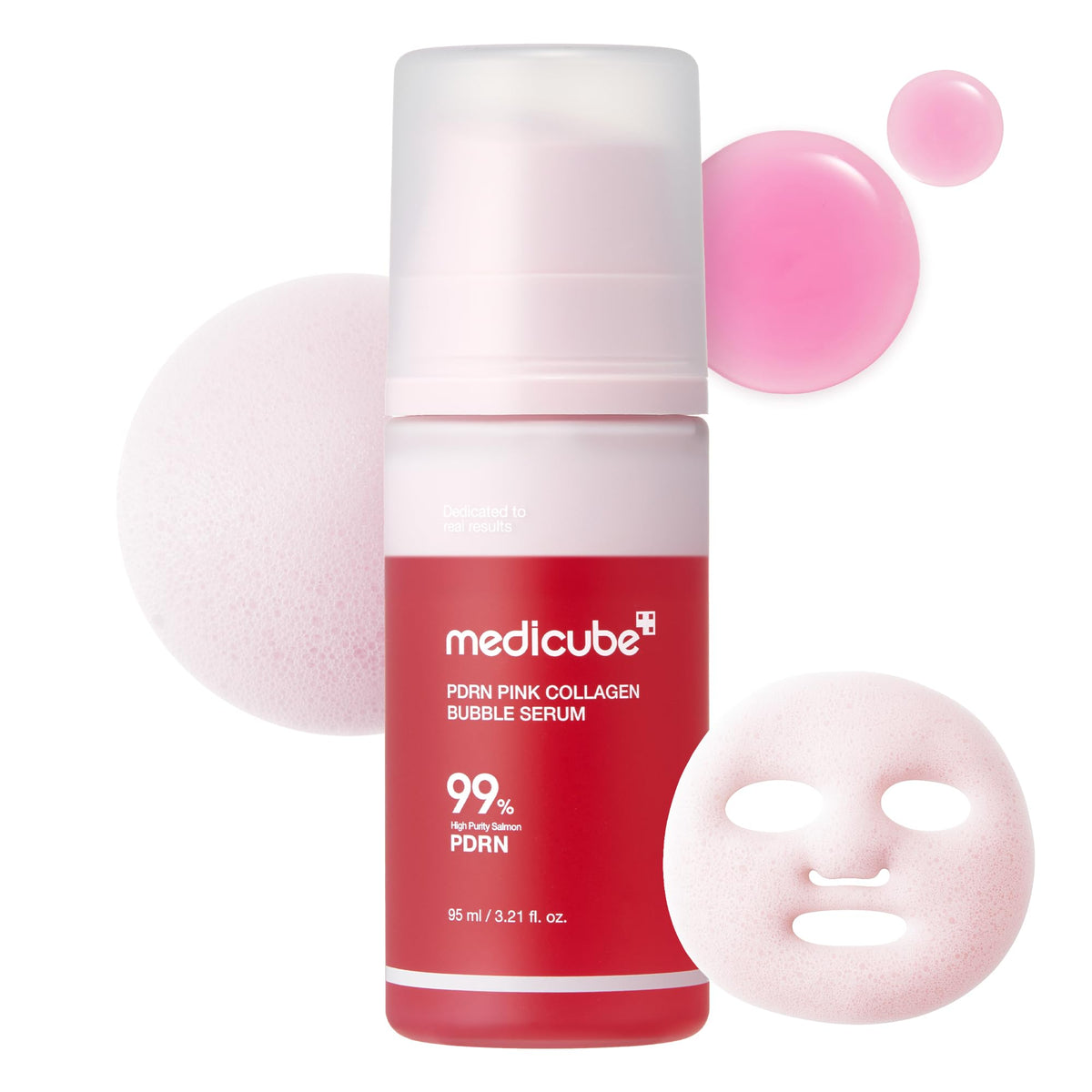 Medicube PDRN Pink Bubble Serum bottle ready for rapid hydration