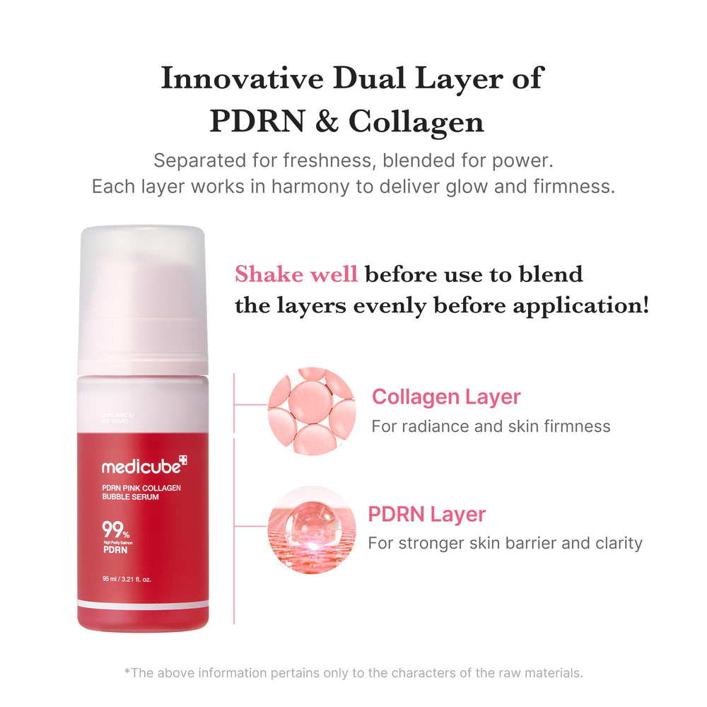 Medicube PDRN Pink Bubble Serum with Ceramide and Panthenol for barrier support
