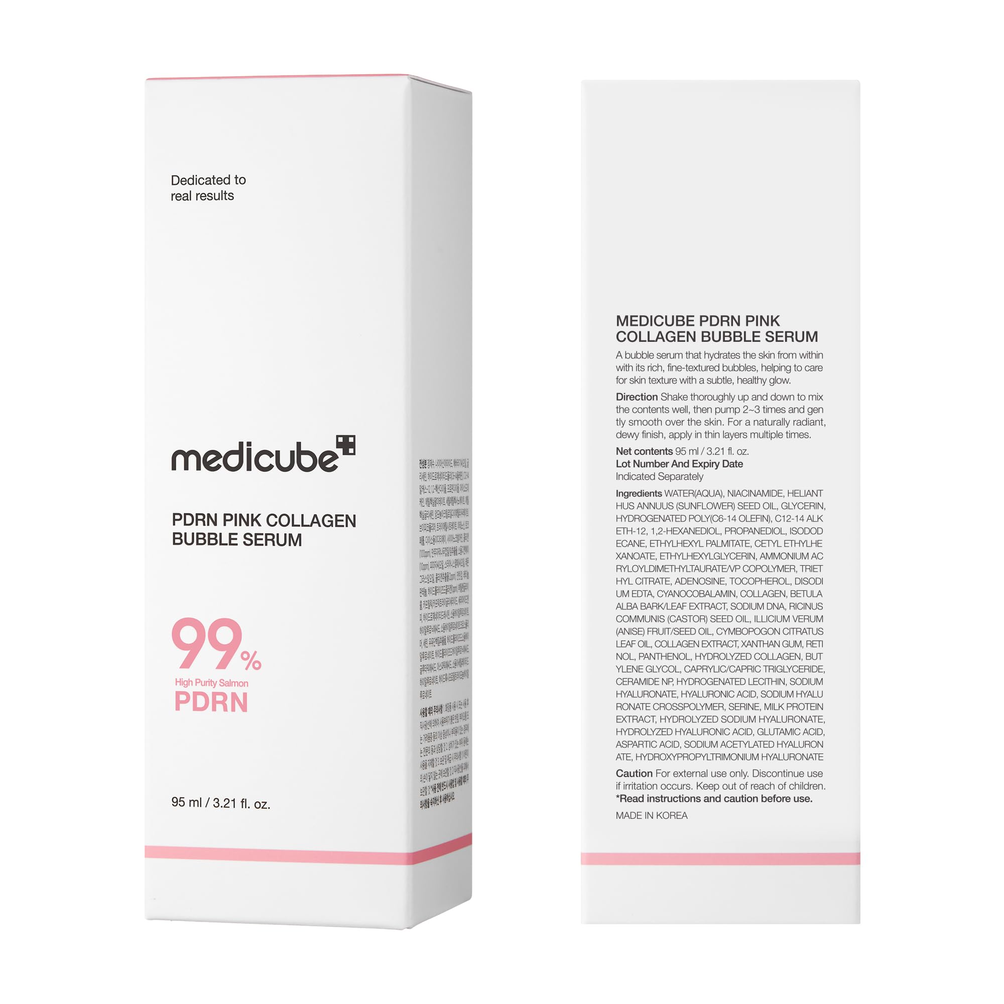 Medicube PDRN Pink Bubble Serum cotton mask soak for radiance