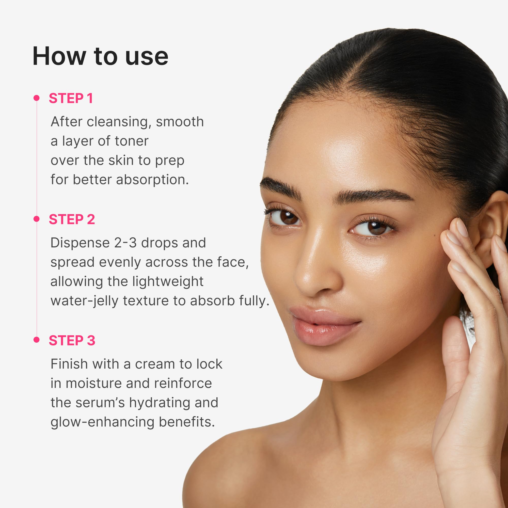 Medicube PDRN Pink Collagen Glow Serum jelly-melt texture under light
