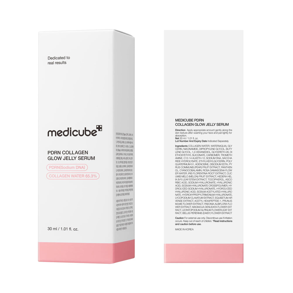 Medicube PDRN Pink Collagen Glow Serum skin finish after application