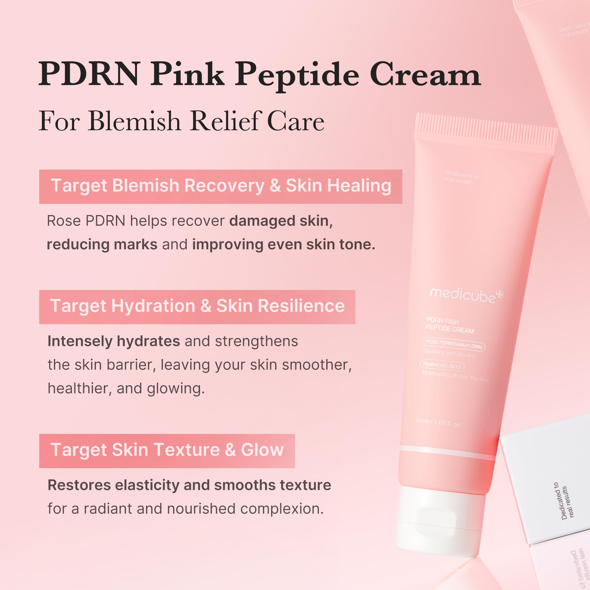 Medicube PDRN pink cream jar closeup showing rich texture for repair focus.