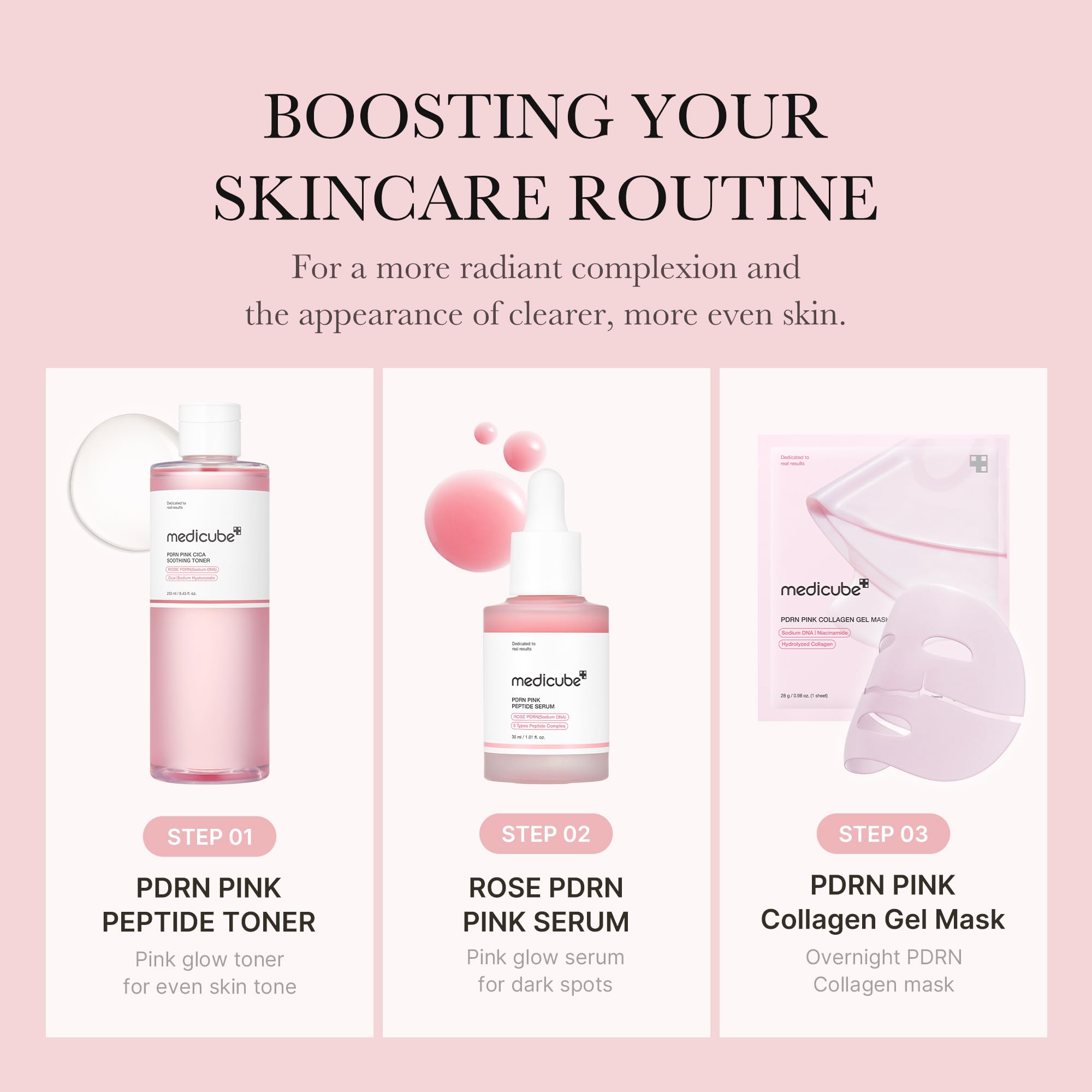 Medicube PDRN Toner application demonstrates quick, easy daily use.