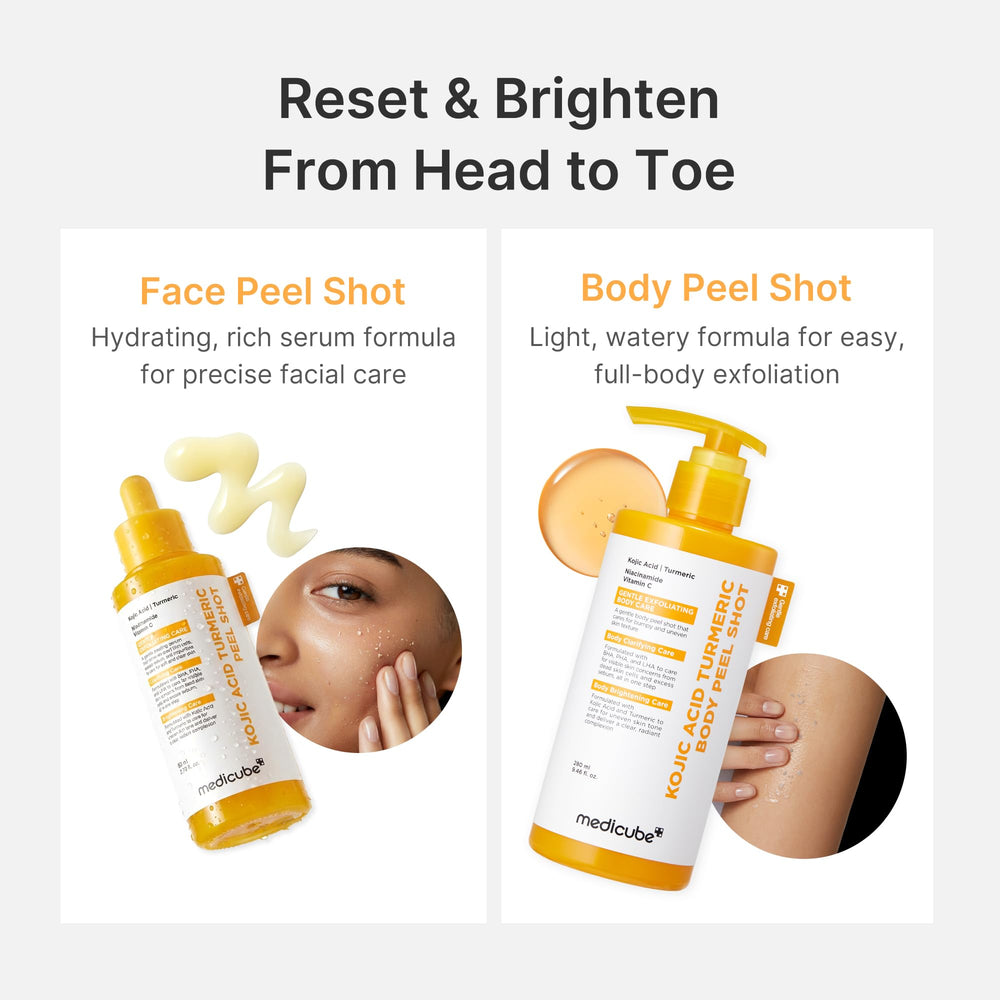 Medicube Peel Shot with Turmeric presented as a simple step in skincare routine.