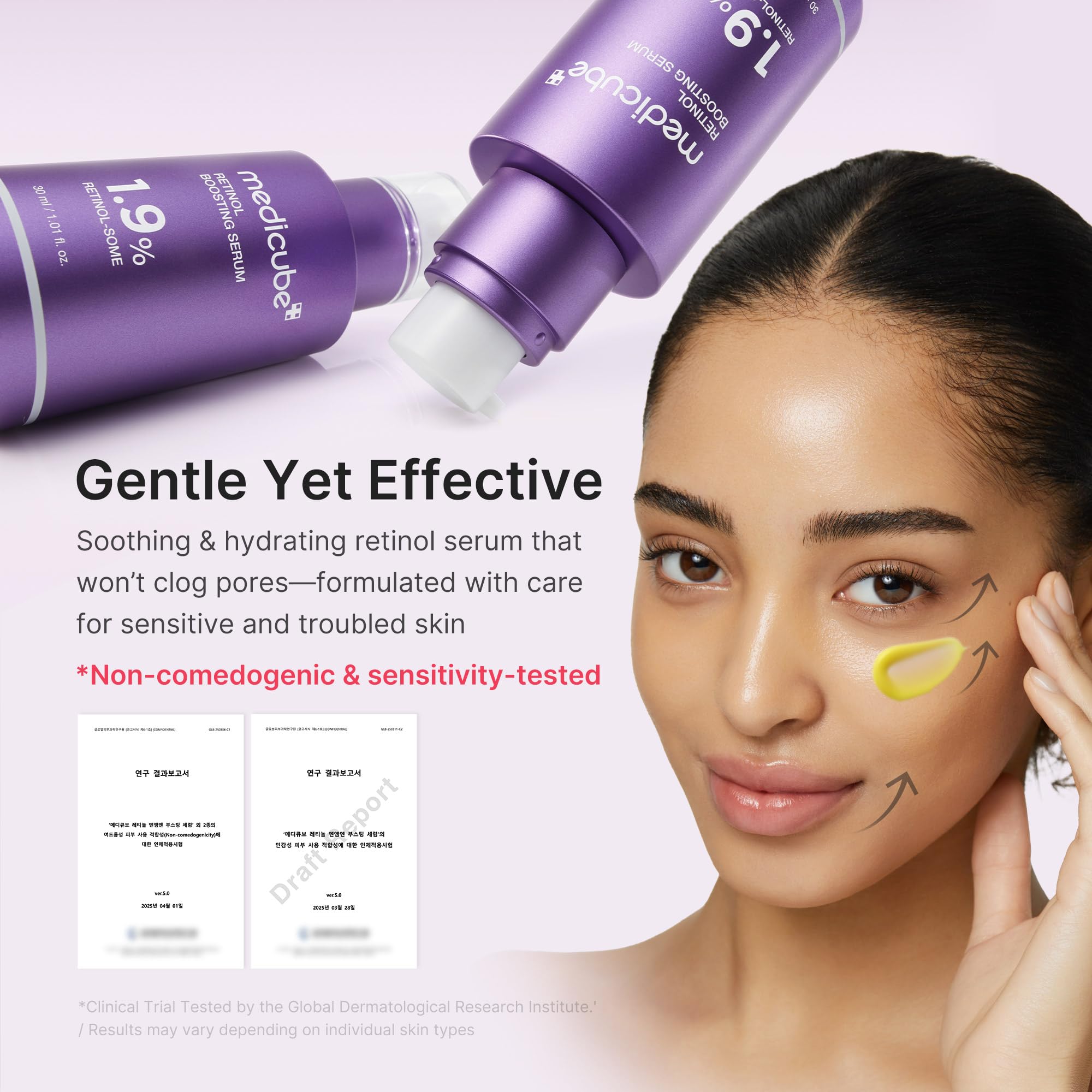 Medicube pore-refining serum texture on skin for refined appearance