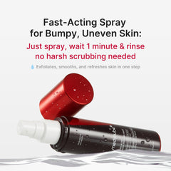 Close-up of medicube Red Body Peeling Shot ingredients and texture.
