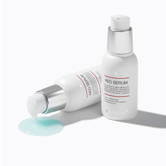 Medicube Red Serum 2.0 label detail highlighting BHA and Niacinamide for clearer-looking skin.