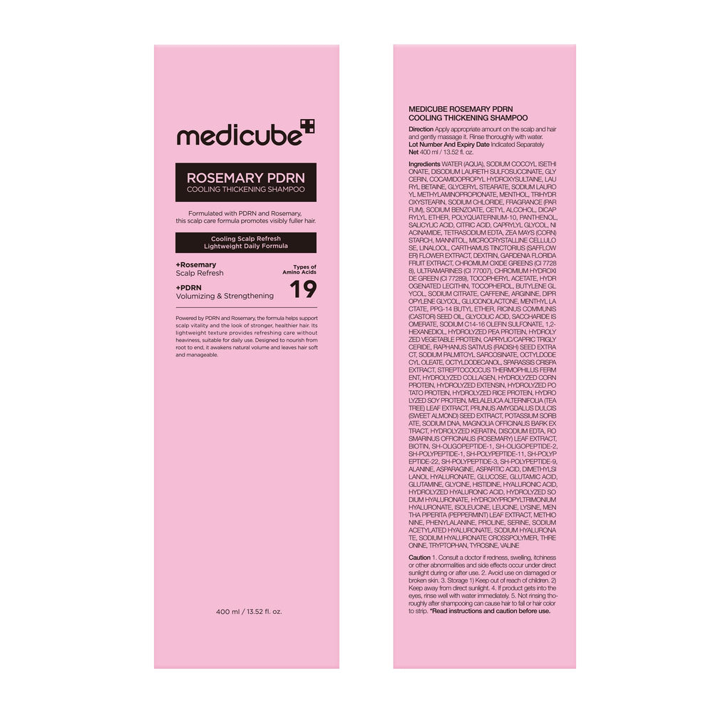 Medicube Rosemary PDRN Clarifying Shampoo hair strands closeup highlights stronger-looking strands.