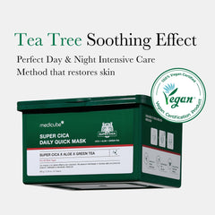 Medicube Super Cica daily quick mask vegan packaging on display