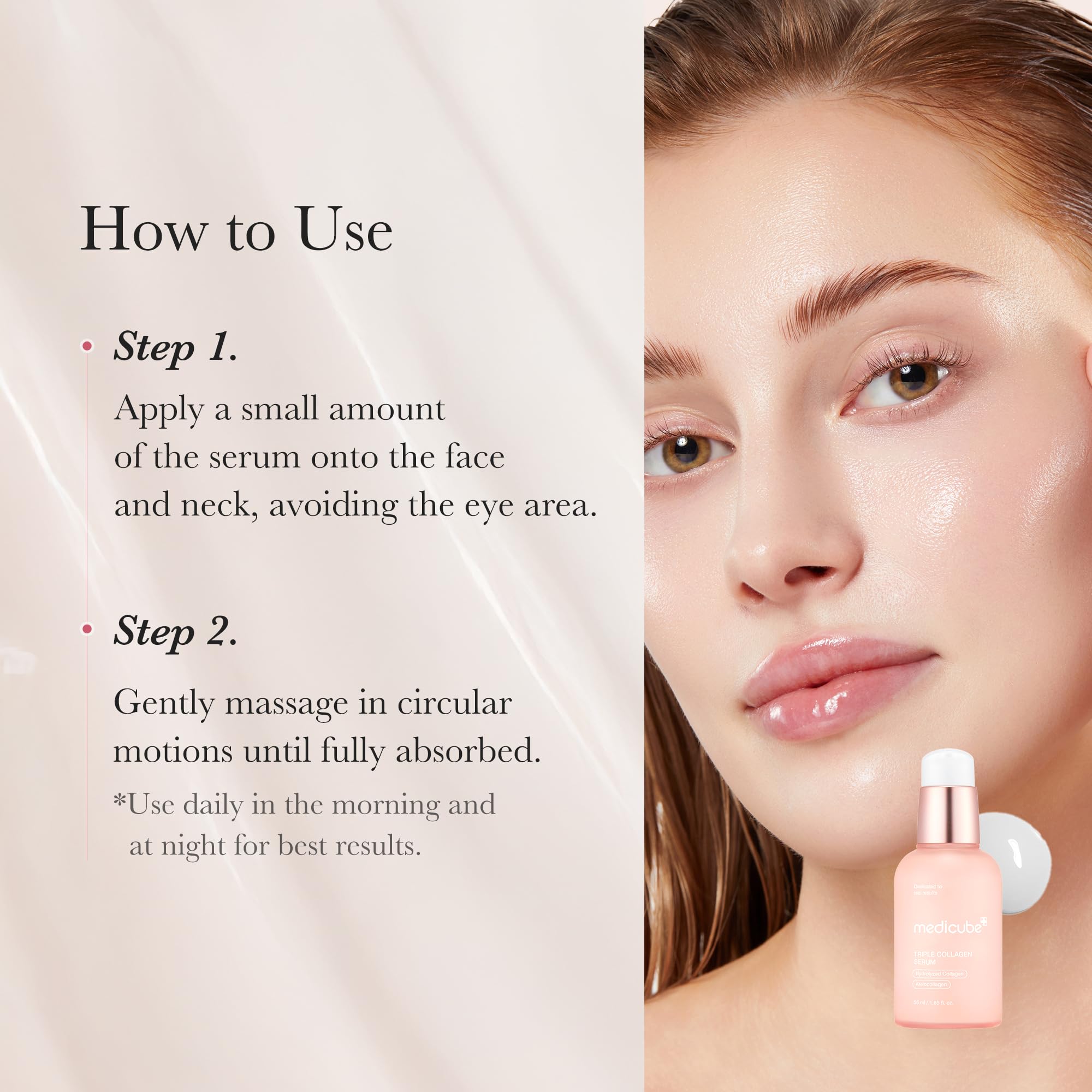 Medicube Triple Collagen Serum Olive Leaf extract suggests blemish-friendly properties.