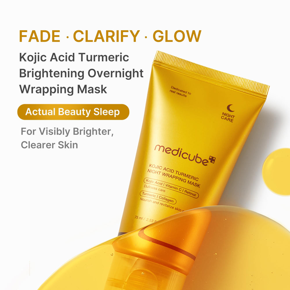 Medicube Wrapping Mask being applied as an even layer to boost brightness overnight.