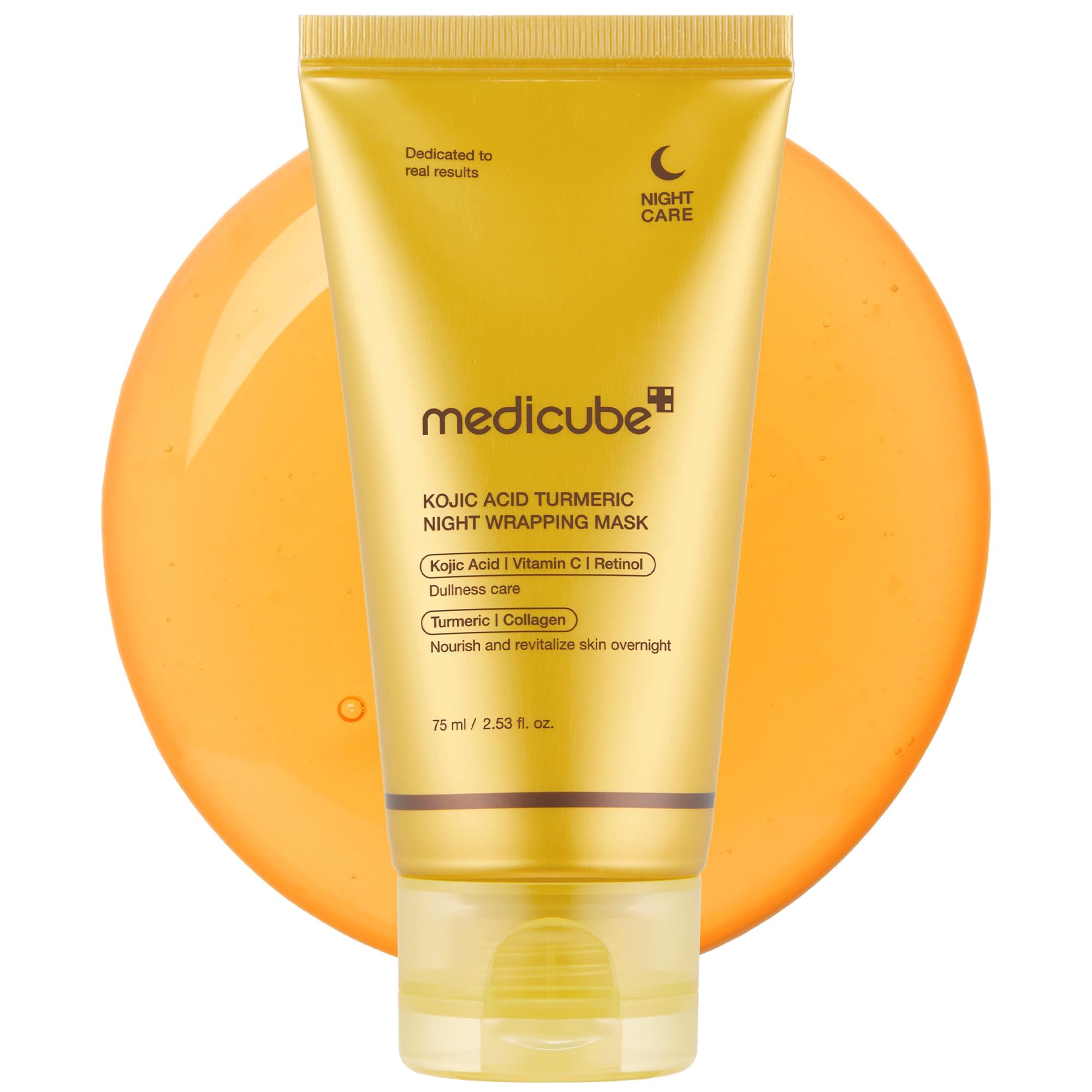 Medicube Wrapping Mask bottle and packaging promotes overnight glow for premium skincare.