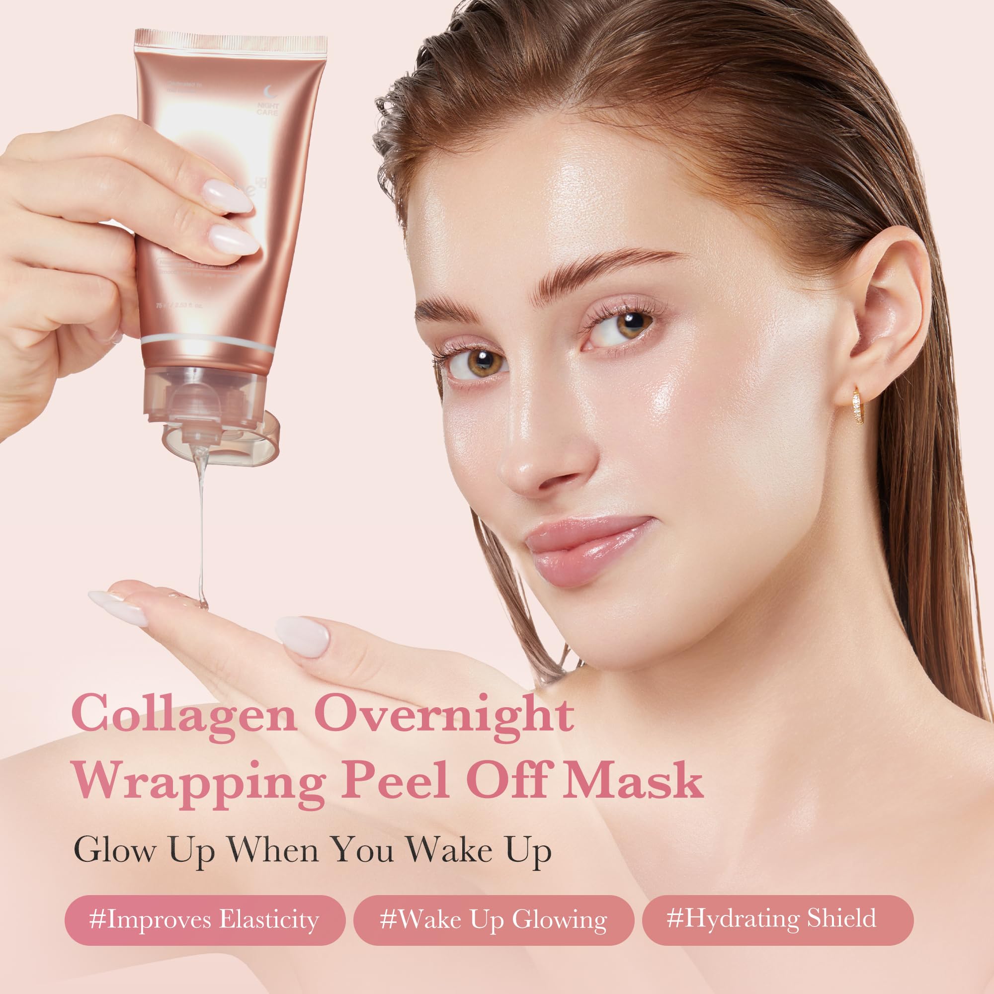 Medicube Wrapping Mask on a clean face ready for overnight wear.