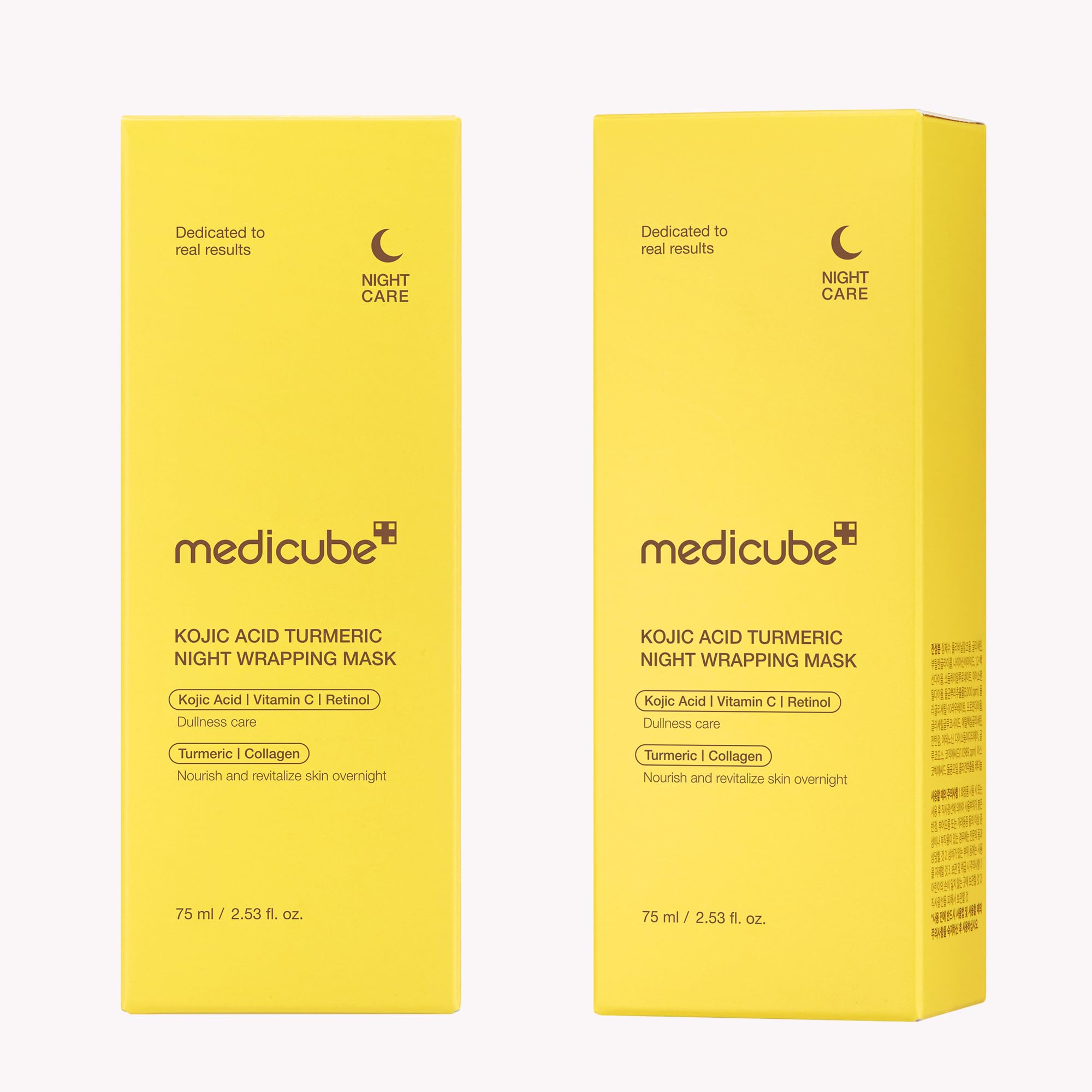 Medicube Wrapping Mask packaging highlights 2.53 oz size for home use.
