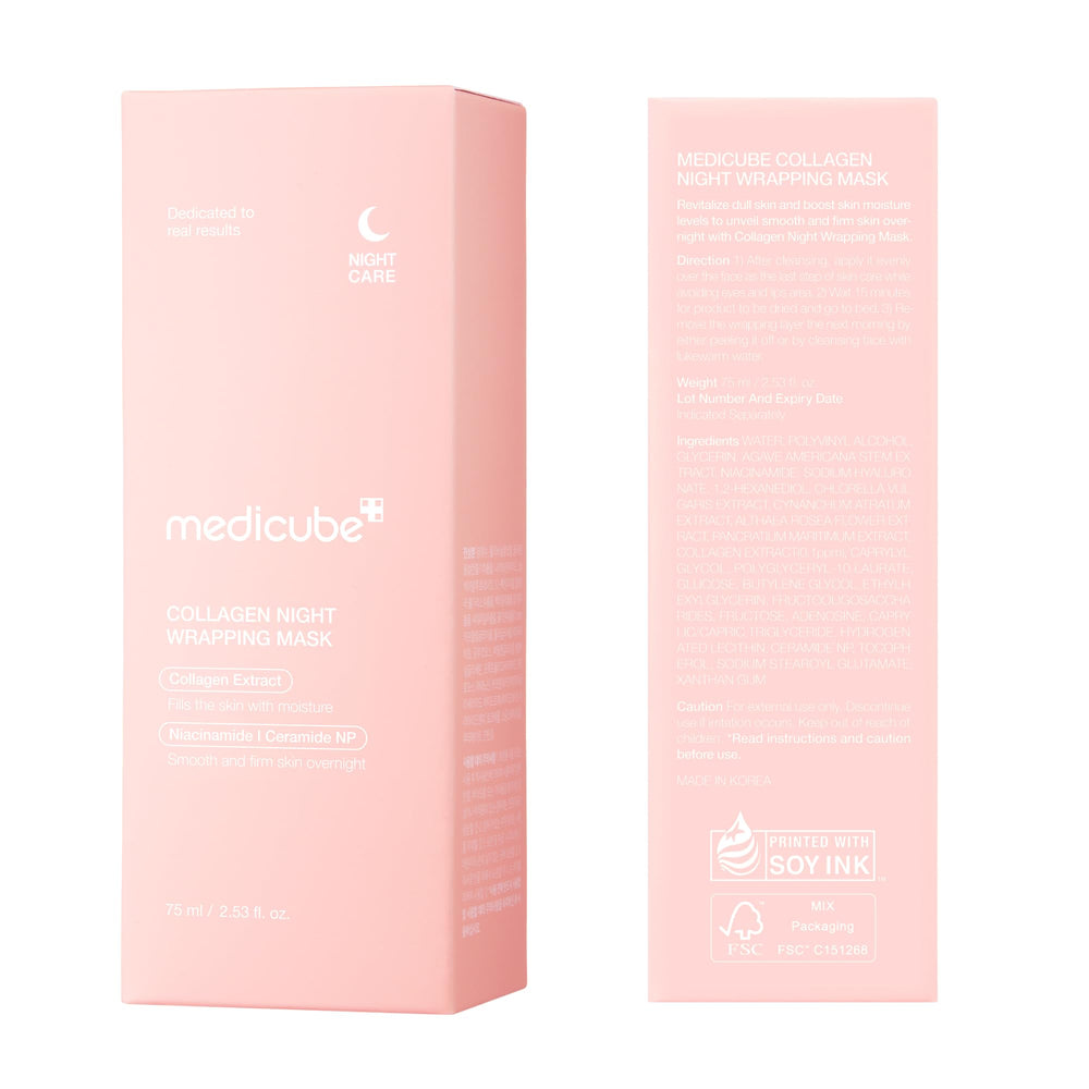 Medicube Wrapping Mask one-piece peel-off feature demonstrated.