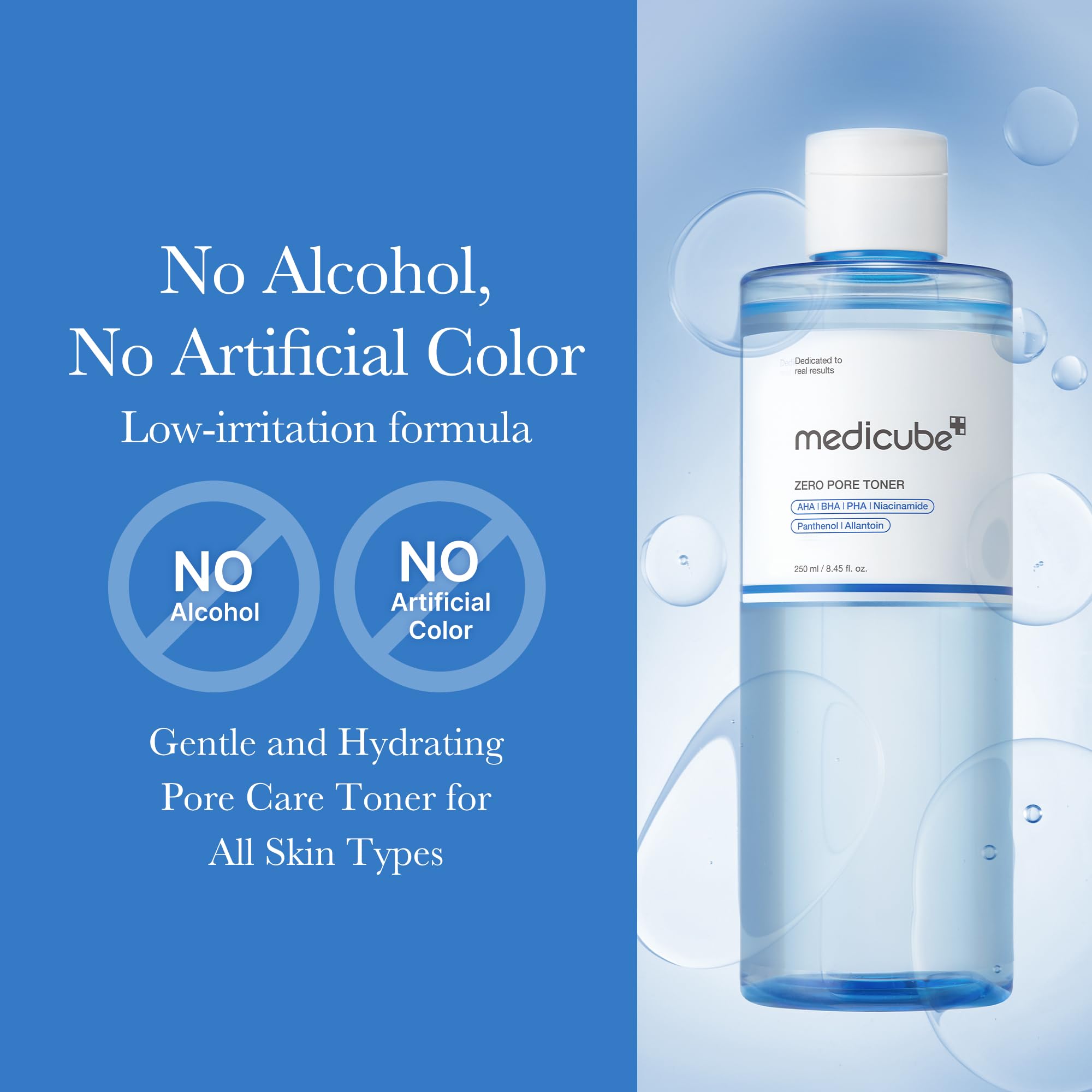 Medicube Zero Pore Toner applied on clean skin for quick absorption.