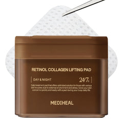 Mediheal Retinol Collagen Lifting Pad close-up showing firming action.