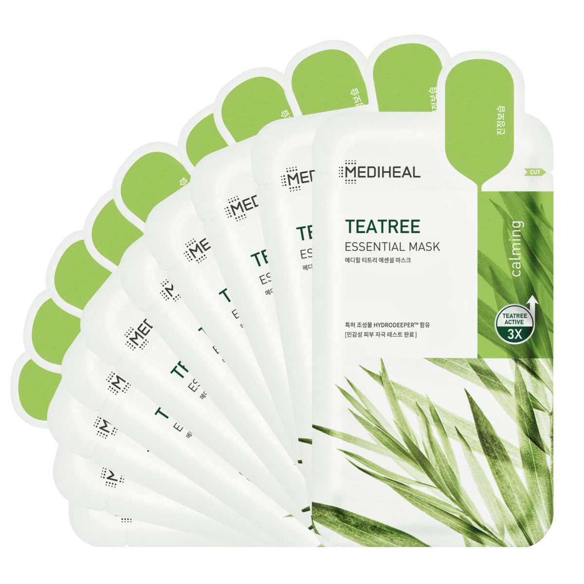 Mediheal Tea Tree Mask packaging closeup for all skin types.