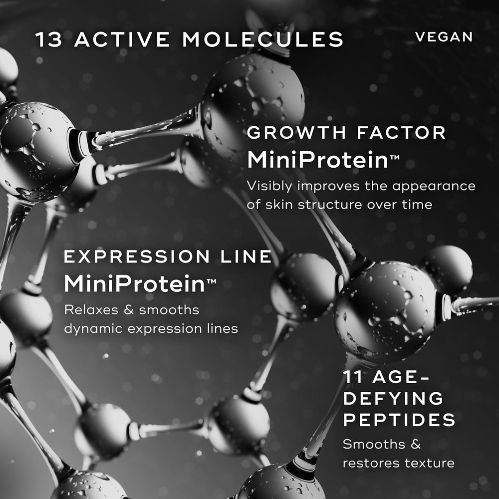 Closeup of ingredients in Medik8 Liquid Peptides Advanced MP emphasizes peptide-rich formula