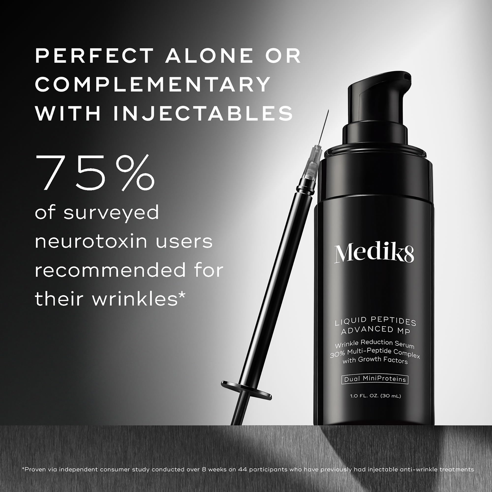 Day routine application of Medik8 Liquid Peptides Advanced MP provides light hydration
