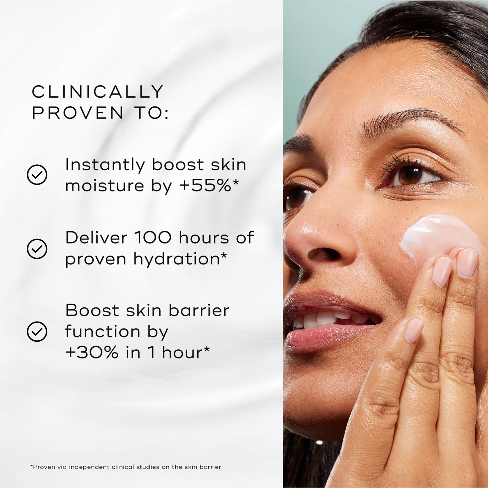 Medik8 Total Moisture texture application scene shows quick absorption.