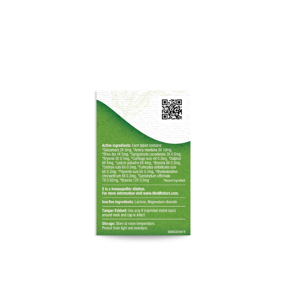 MediNatura T-Relief label notes on natural ingredients