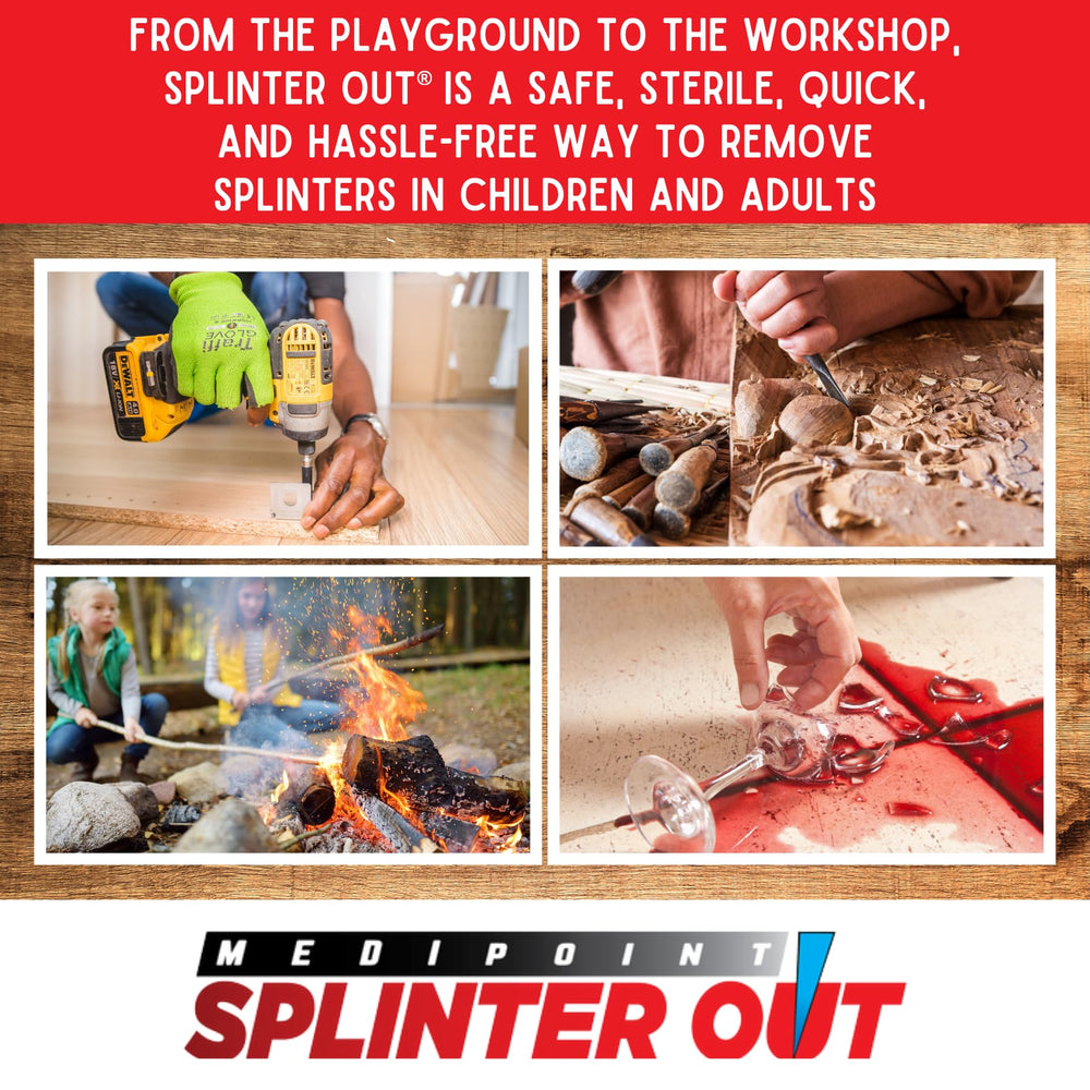 Medipoint Splinter Out easy-grip gnarl design reduces slipping during use.