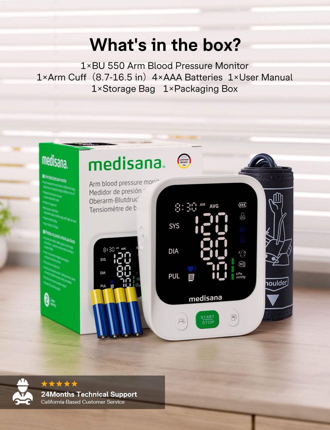 Medisana irregular heartbeat detection alert on screen.