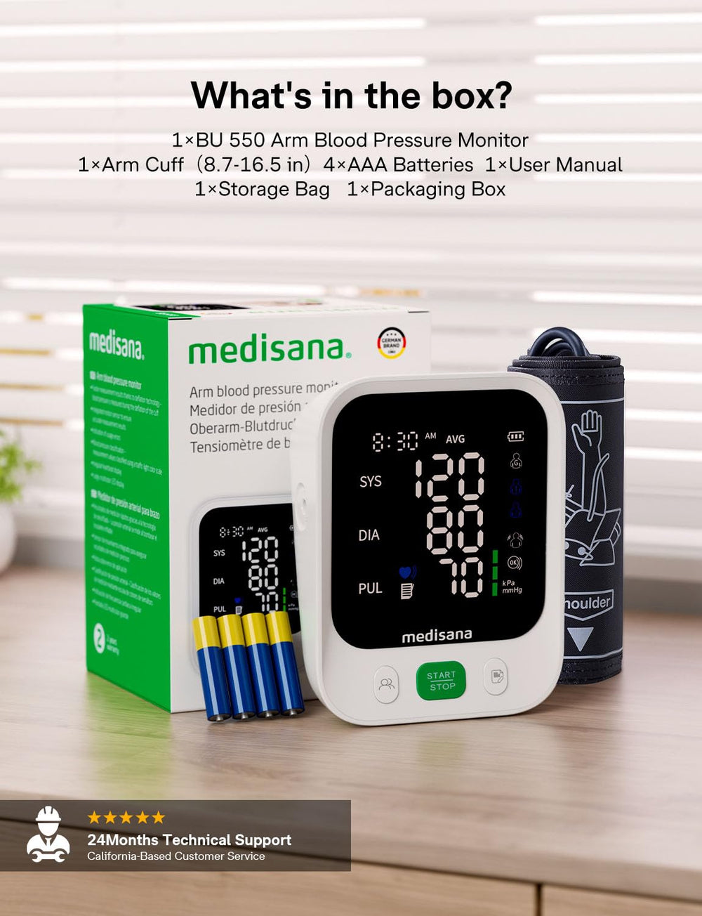 Medisana irregular heartbeat detection alert on screen.