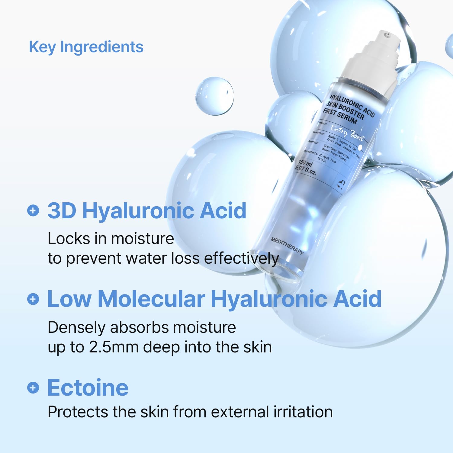 Meditherapy 333Serum 3D hydration concept illustrated in use