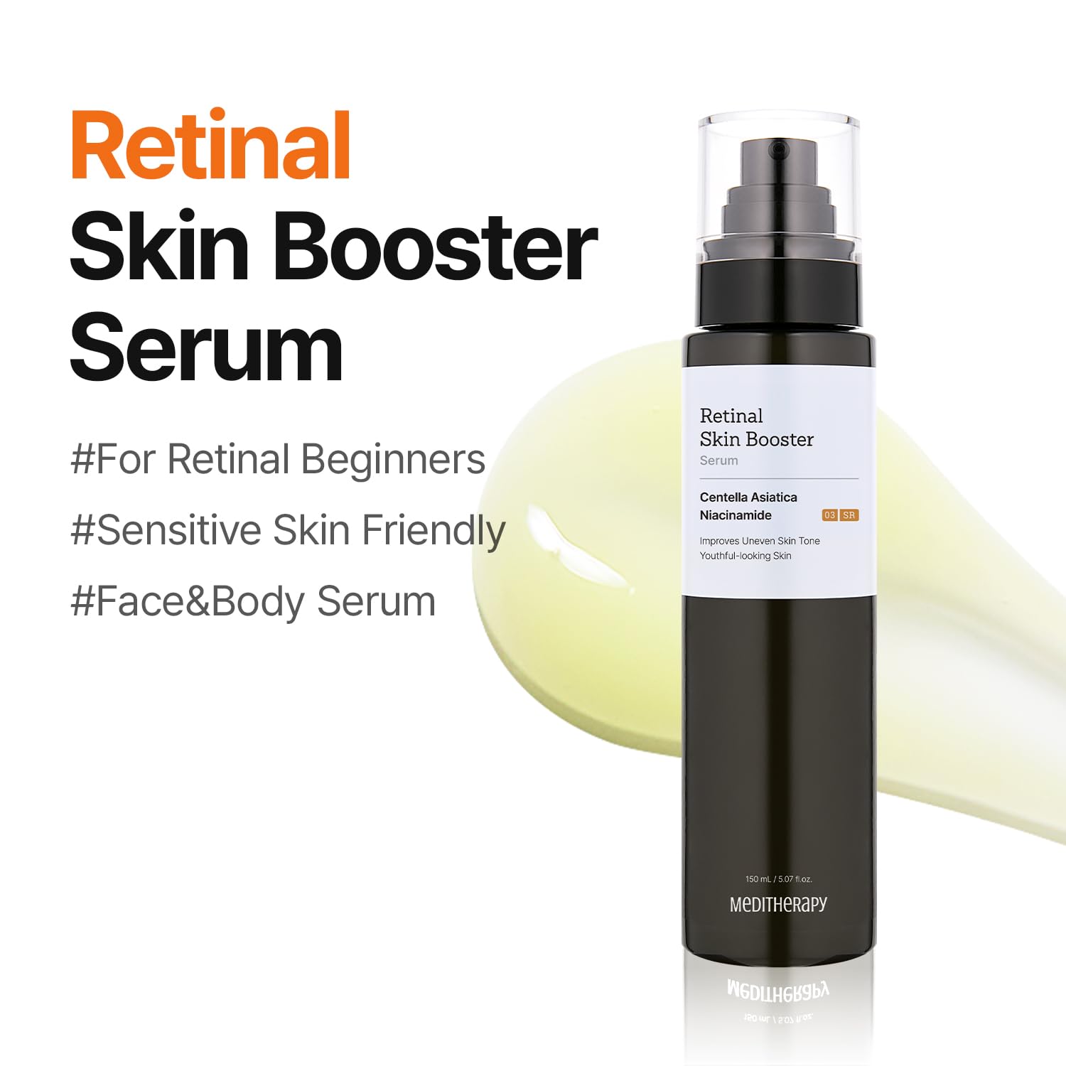 MEDITHERAPY Niacinamide Serum dropper applying for improved hydration and resilience.