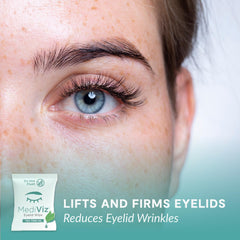 Eye area care with tea tree oil illustration.