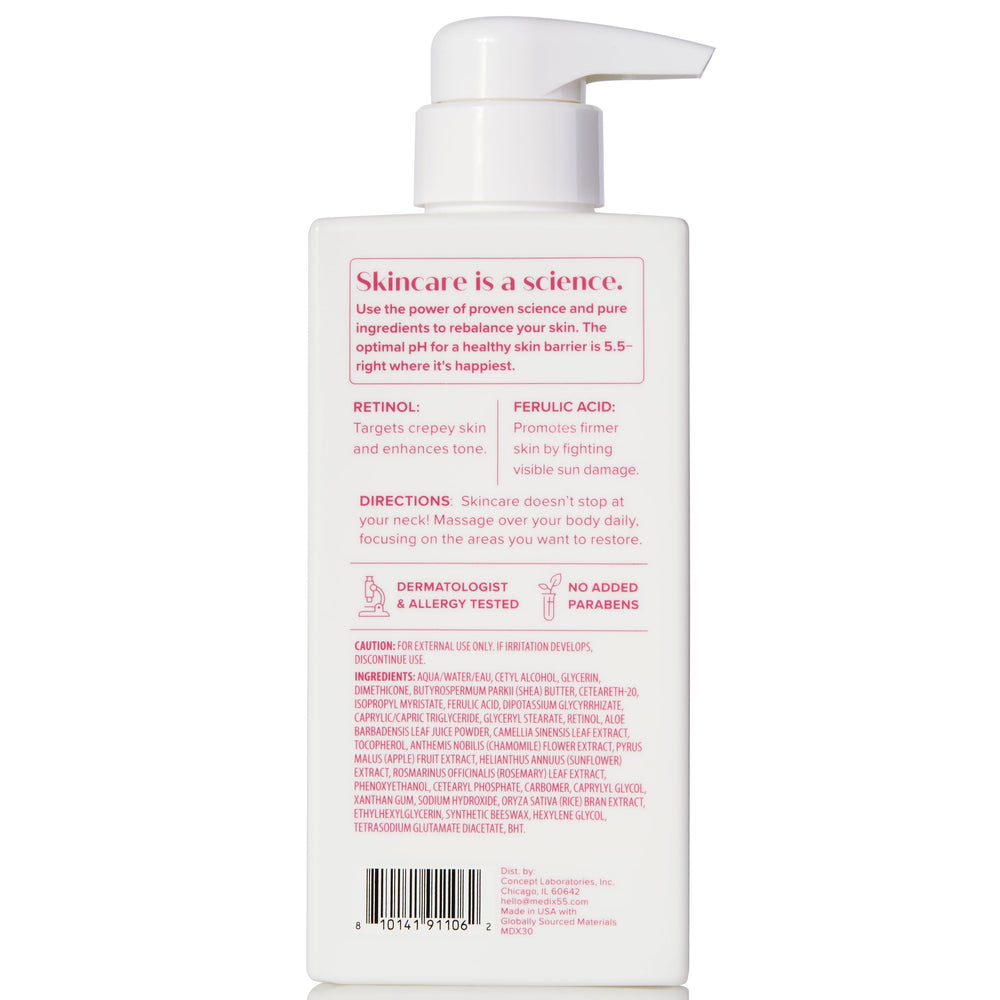 Medix 5.5 fragrance-free retinol packaging from Chicago factory