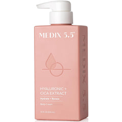 Medix 5.5 Hyaluronic Acid Cream bottle shown for intense hydration and smooth skin.