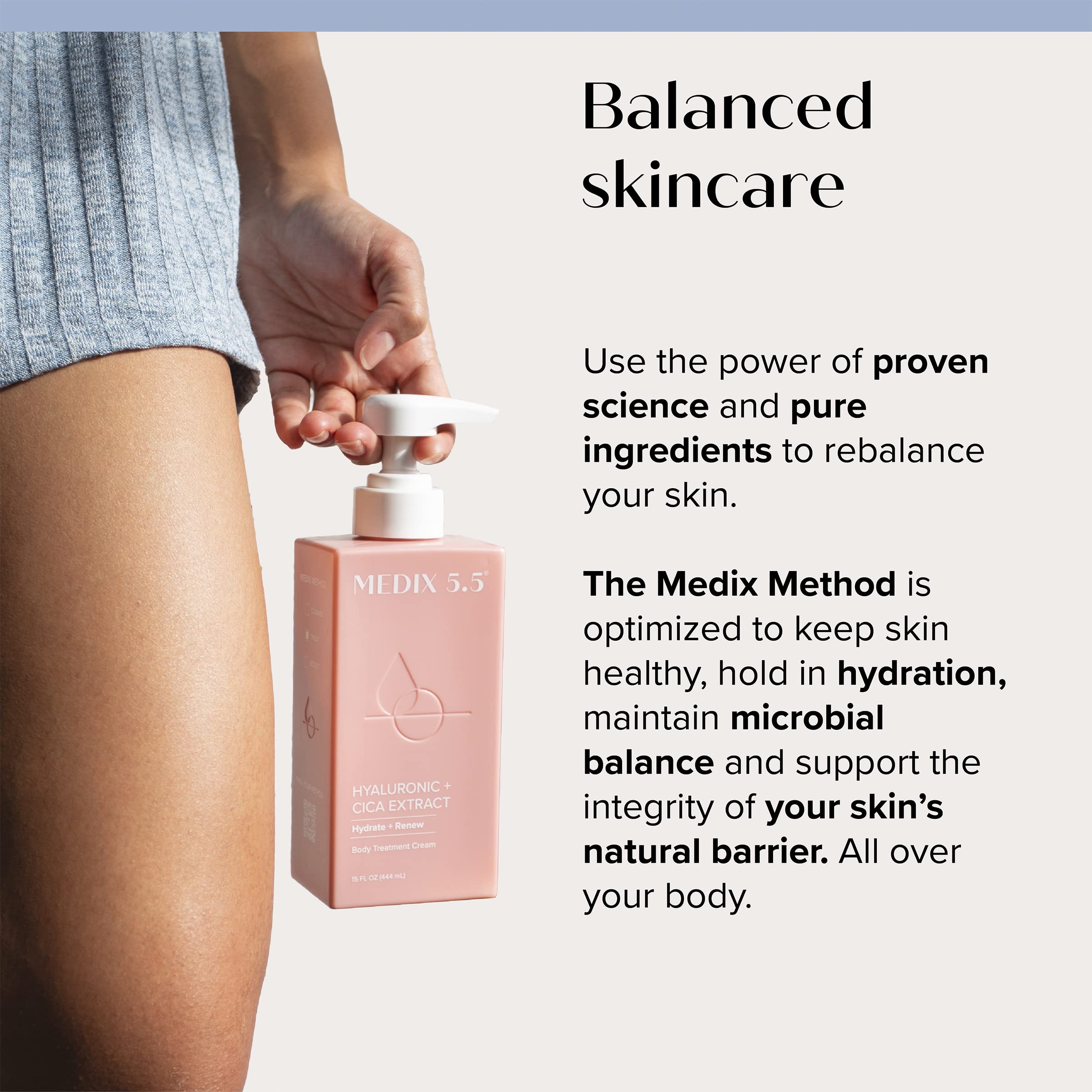 Medix 5.5 Hyaluronic Acid Cream face application demonstrates daily skin nourish.