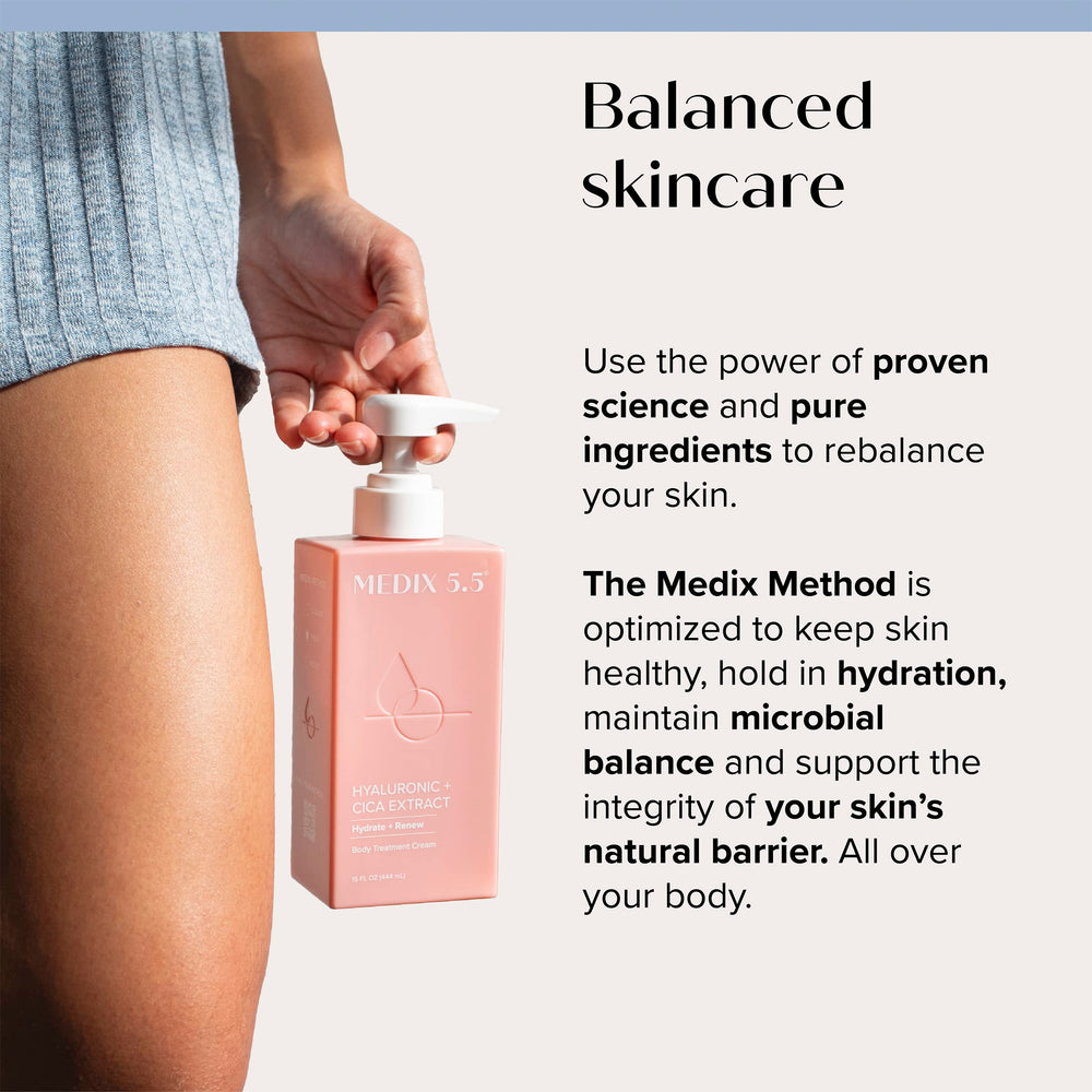 Medix 5.5 Hyaluronic Acid Cream face application demonstrates daily skin nourish.