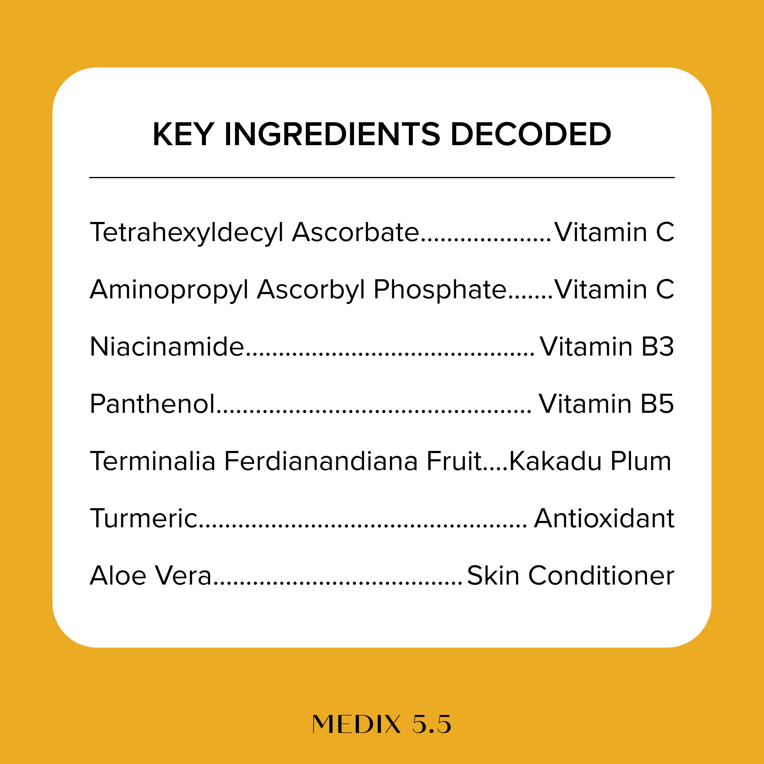 Niacinamide ingredient close-up in Medix 5.5 Radiant Glow formula.