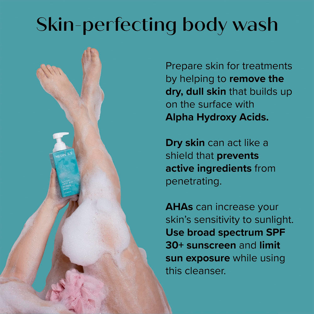 Medix 5.5 retinol body lotion texture shows rich, non-greasy application