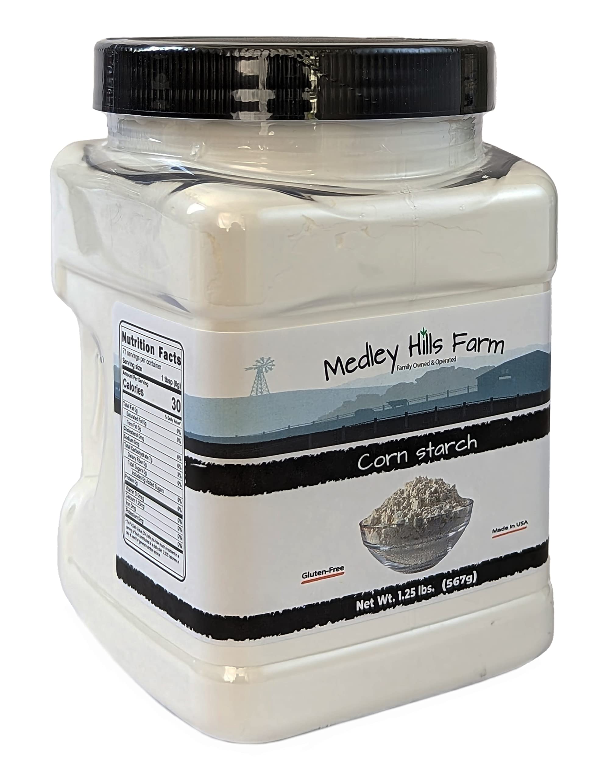 Medley Hills Farm corn starch powder ready to thicken sauces smoothly.