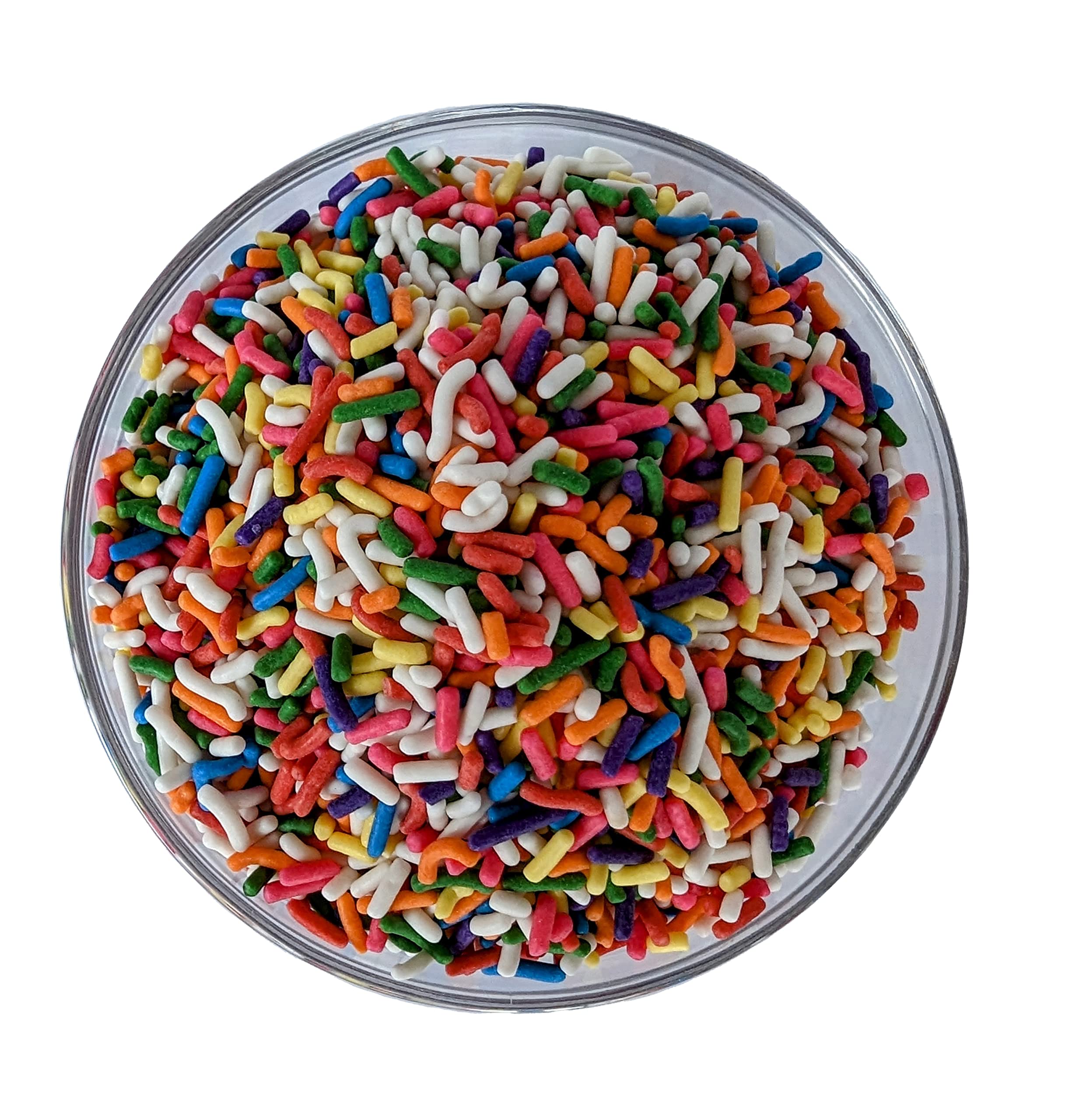Medley Hills Farm rainbow sprinkles atop ice cream for playful crunch
