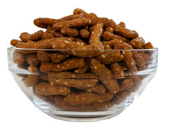 Packaging image of Medley Hills Farm sesame sticks in a reusable container