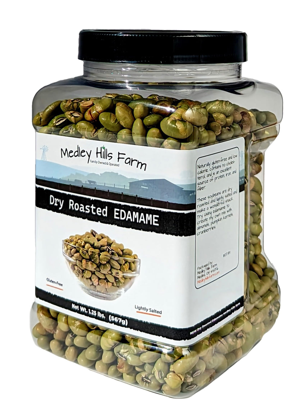 Medley Hills Farm snack plate with edamame ready for mixing