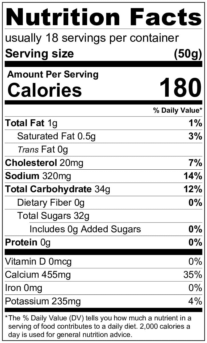USA-made Medley Hills Farm buttermilk powder label