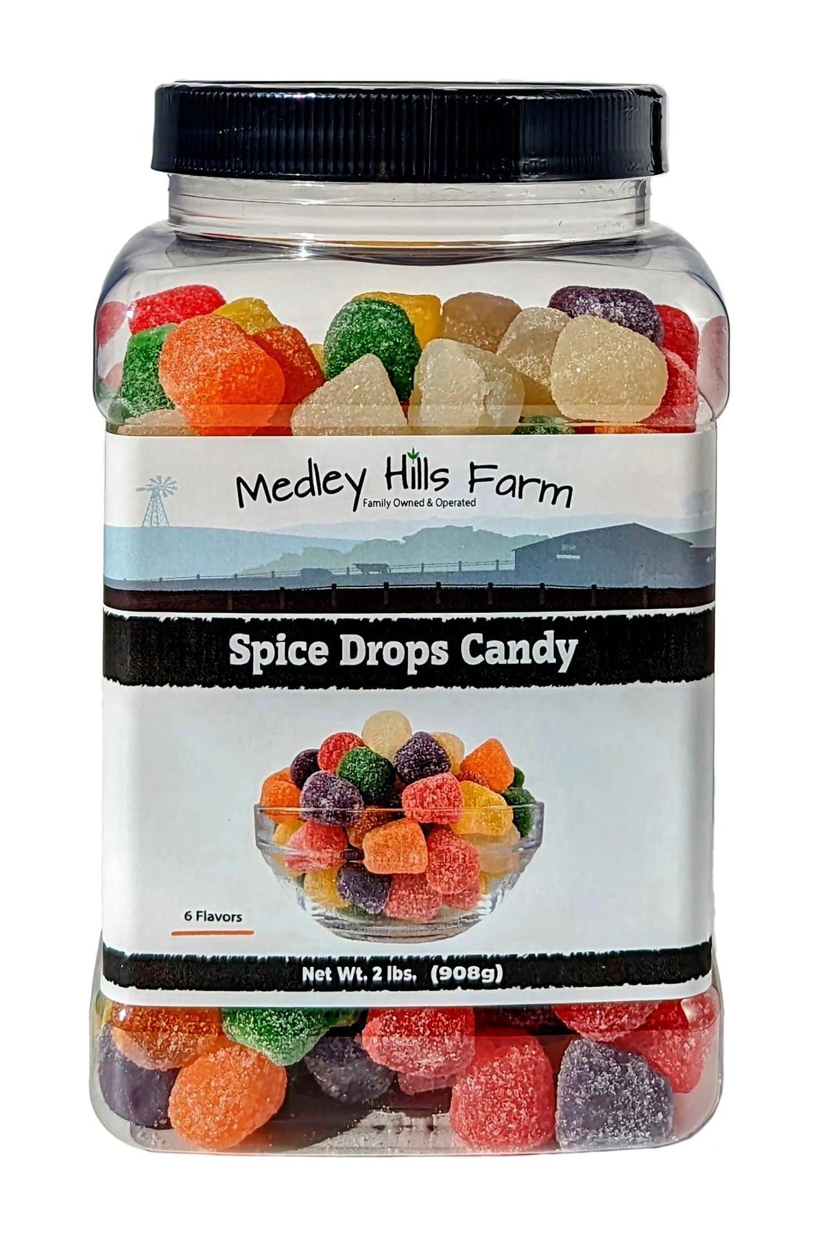 Medley Hills Farm Spice Drops in reusable container for easy storage and snacking