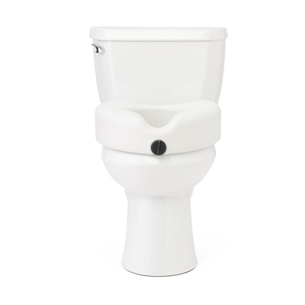 Medline 5in elevated toilet seat clamp: secure, stable support for sit-down transfers.