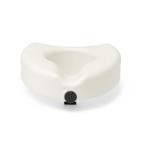 Medline 5in elevated toilet seat microban: antimicrobial protection for cleaner daily use.