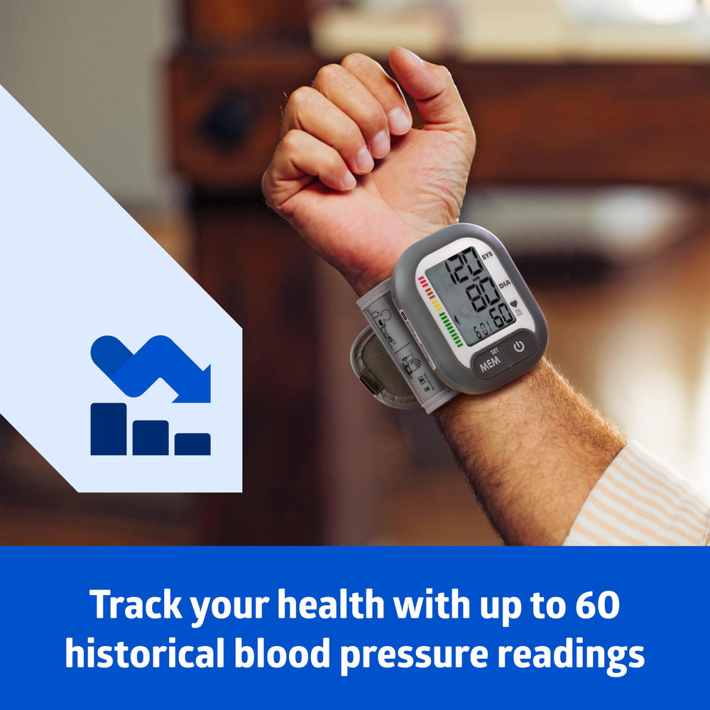 Medline large LCD display enables easy reading of systolic and diastolic values
